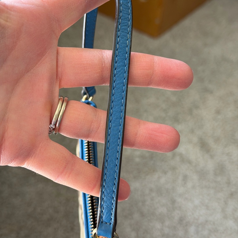 Michael Kors Brown and Blue Monogram Wristlet - Picture 5 of 6